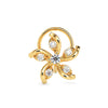 Blooming Flower Motif Nosepin With Round Diamonds