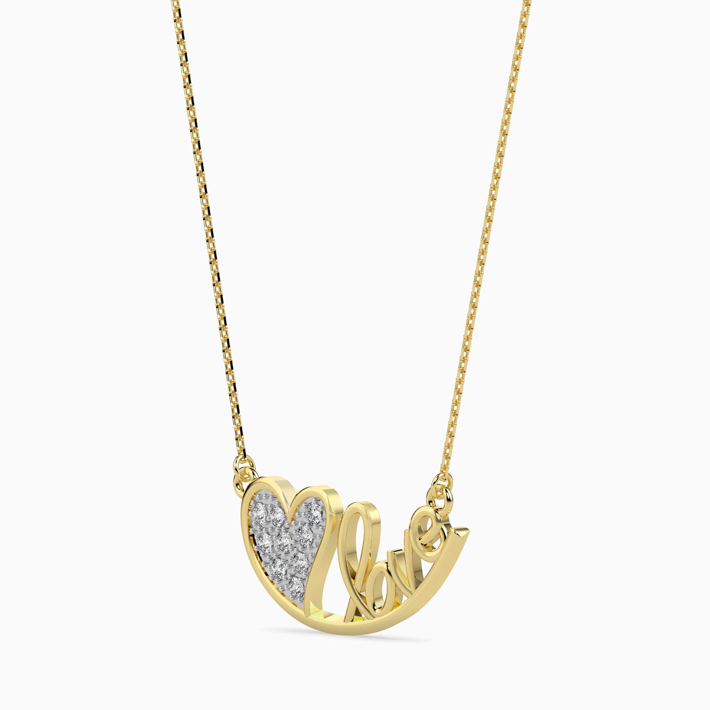 heart script love pendant with small round pendants