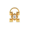 Quad Halo Gold Nosepin Centering Round Diamond