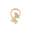 Abstract Gold Nosepin With Round Diamonds