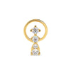 Vertical Drop Motif Gold Nosepin with Round Diamonds