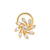 Classy Floral Design Gold Nosepin With Round Diamonds