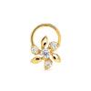 Spiral Floral Gold Nosepin With Round Diamonds