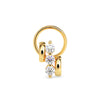 3 Bar Gold Nosepin Centering 3 Round Diamonds